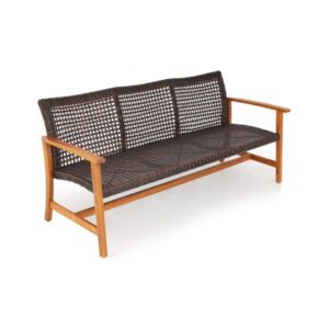 Teak Wicker Outdoor Sofa