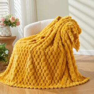 Mustard Yellow Premium Silky Throw Blanket